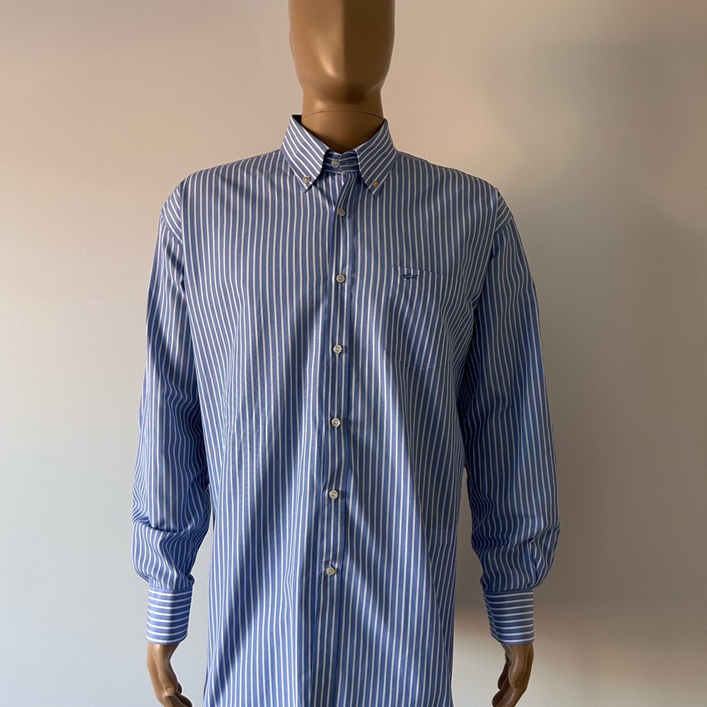Paul & Shark Blue and White Striped Dress Shirt